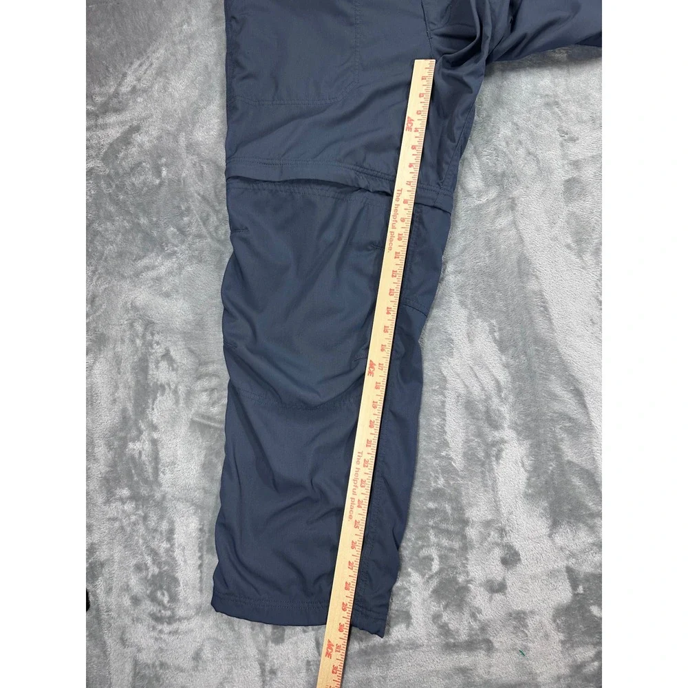 LL‎ Bean Mens XL Regular Convertible Hiking Pants Gray Blue Nylon Zip Off 0DUF2